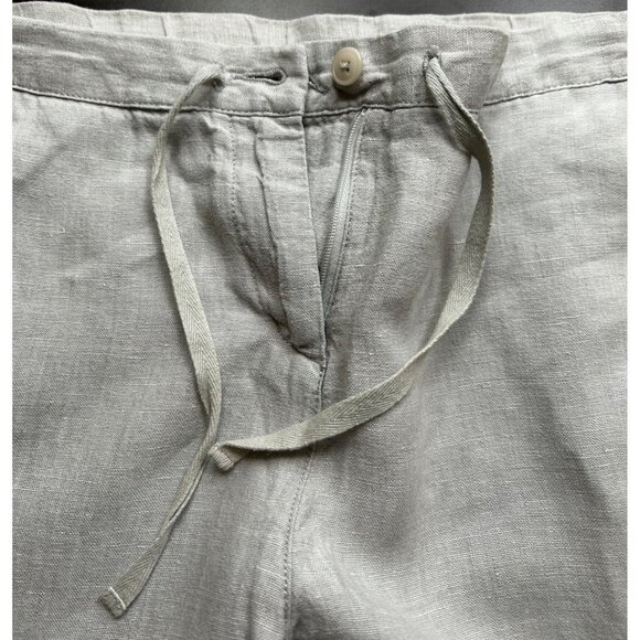 Boden Linen Modern Casual Pants Natural Gray Adj Hem Pockets Relaxed Fit Sz 6L - Picture 8 of 12